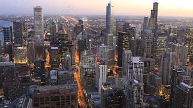 4K UltraHD Aerial timelapse of the Chicago skyline