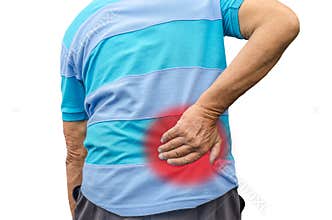 Senior man with back pain.