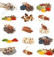 Piles of spices