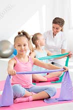 Children doing exercise