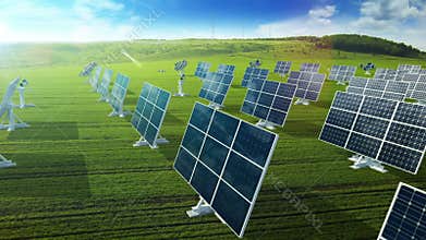 Grow up building solar panel generating energy