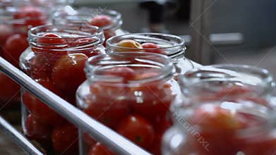 Automatic Line for Processing and Canning Vegetables . Preserving Tomatoes 3