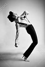 Black and white dancer