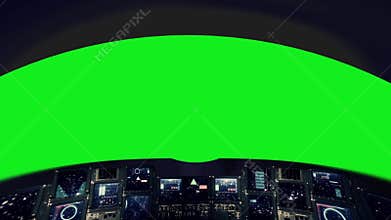 Inside a Spaceship Cockpit on a Green Screen