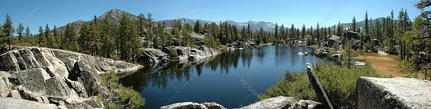 Alpine Lake Panorama in the Sierra Nevada's