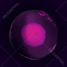 Single human or animal cell on blue background. 3d illustration.