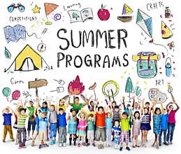 Summer Kids Camp Adventure Explore Concept