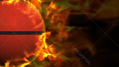 Fiery BASKET BALL Animation, Rendering, Background, Loop, 4k