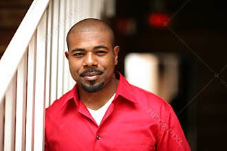 Happy African American man
