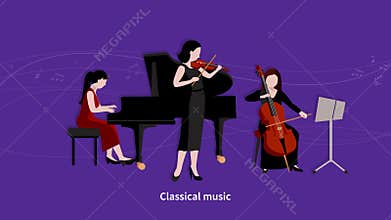 Musicians video animation footage