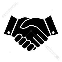 Hand shake business vector icon
