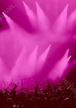 Party audience or concert crowd in magenta