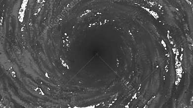 Grey Liquid tornado on white background. Beautiful colored paint is whirling. Isolated transparent vortex of liquid like