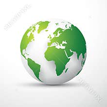 Green earth globe