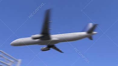 Commercial airplane arriving to Jakarta airport. Travelling to Indonesia conceptual 4K animation