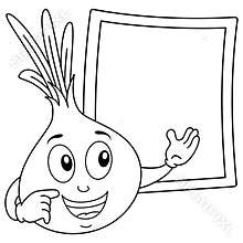 Coloring Cute Onion & Recipe Blackboard