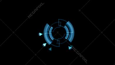 Interface Data Loader Blue Color Circular Round with Light Rays.