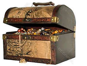 A wooden treasure chest