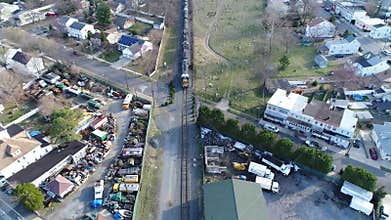 Aerial View of Freight Train