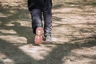 Man walking cross country