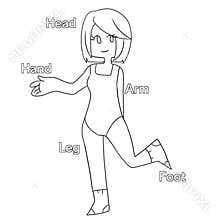 Body parts coloring page