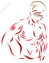 Man with beautiful muscles body