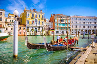 View of famous Grand Canal in Venice, Italy