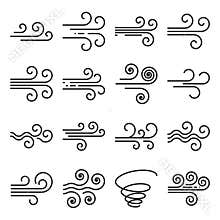 Wind icons vector