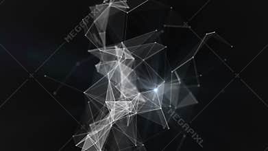 Plexus. Abstract network connection background. Space, constellation, galaxy. Loop Animation.