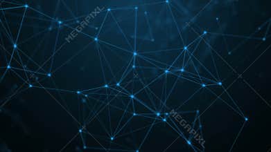 Scientific background and abstract technology. Plexus digital dynamic wallpaper. Bound lines, triangles and points. Loop