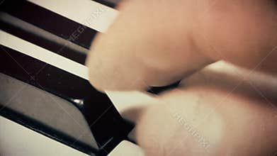 Piano keys macro antique