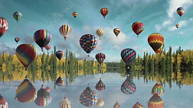 Flight on hot air balloon