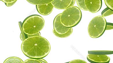 Falling lime slices