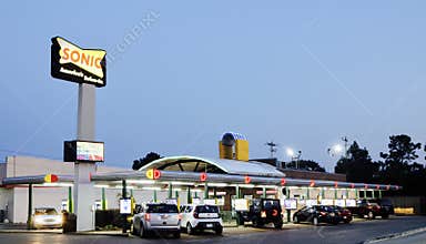 Sonic Drive In Restaurant at Night