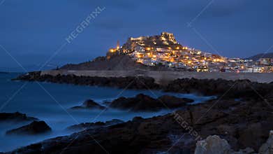 Night landscape of Castelsardo