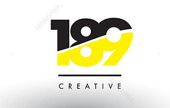 189 Black and Yellow Number Logo Design.