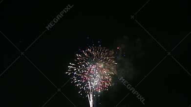 Red white blue festival fireworks show video