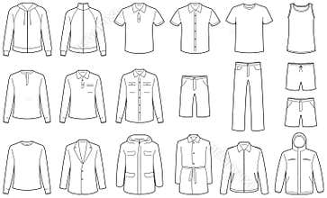 Menâ€™s clothes vector illustrations