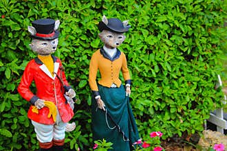 Mr and Mrs Fox Garden Ornaments