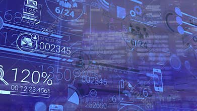 Corporate Infographic And Financial Data On A Blue Background