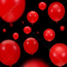 Background of red party balloons