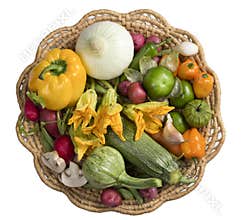 Fresh vegetales in a basket
