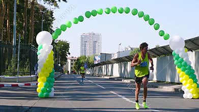 Ukraine, Kharkiv-August 20, 2017: Finish participants of the race