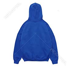 Blank hoodie sweatshirt color blue back view