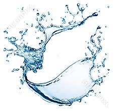 Blue water splash