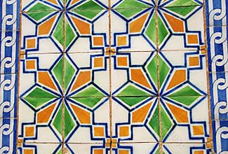 Vintage azulejos ancient tiles from the wall