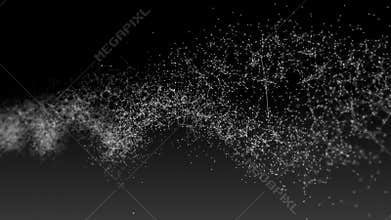 Human DNA. Abstract black background with plexus. Loop animation