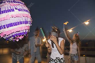 Birthday pinata fight