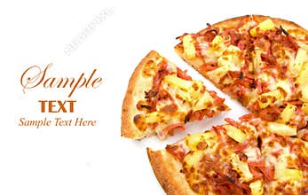 Hawaiian Pizza with Copy Space