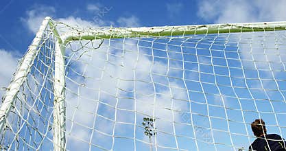 Goalkeeper catching a soccer ball